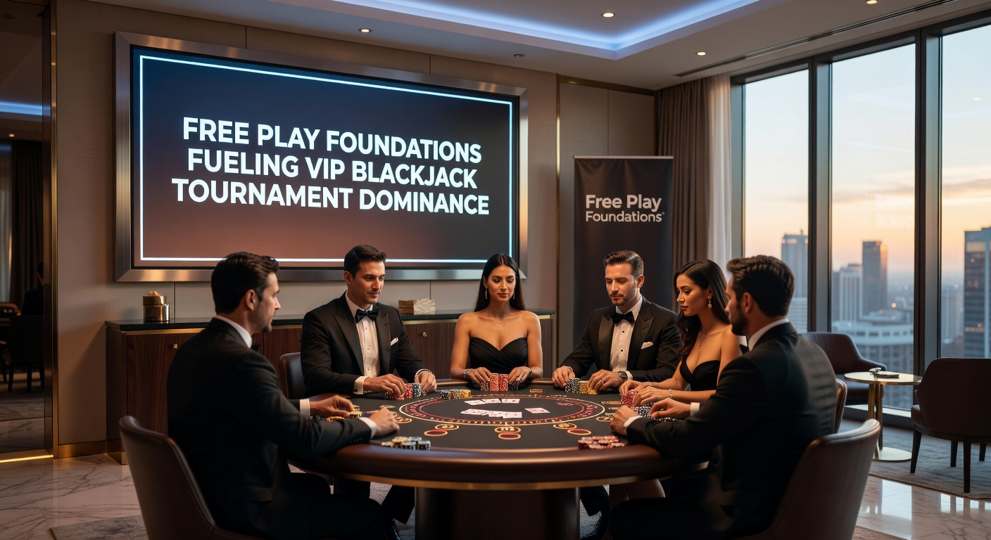 VIP-Blackjack-Turnier-Finaltable mit Spielern, die auf Free-Play-Training zurückgreifen