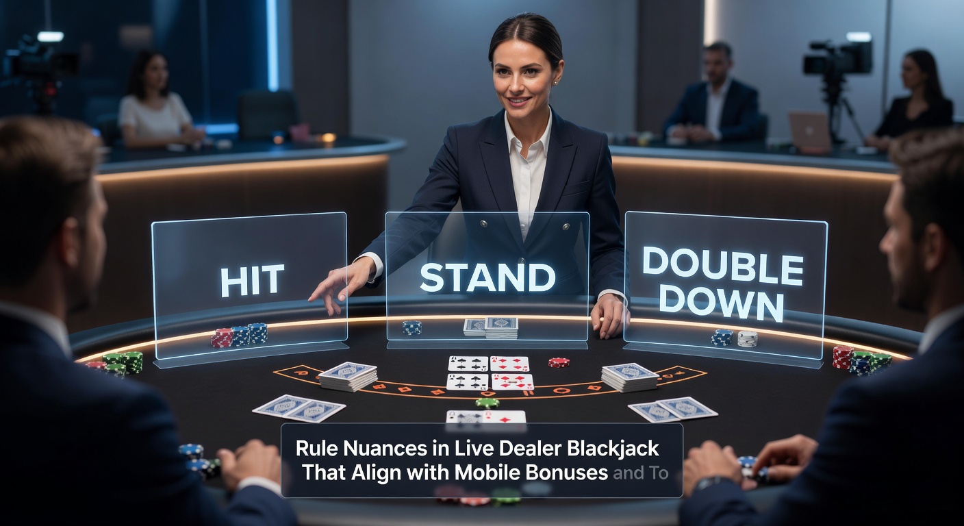 Nahaufnahme einer Double-Down-Aktion am Live-Blackjack-Tisch mit mobiler App im Hintergrund und Turnier-Chip-Stapel