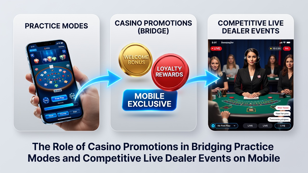 Live-Dealer-Tisch mit mobiler Turnieranzeige und Bonusaktivierung auf Tablet und Smartphone