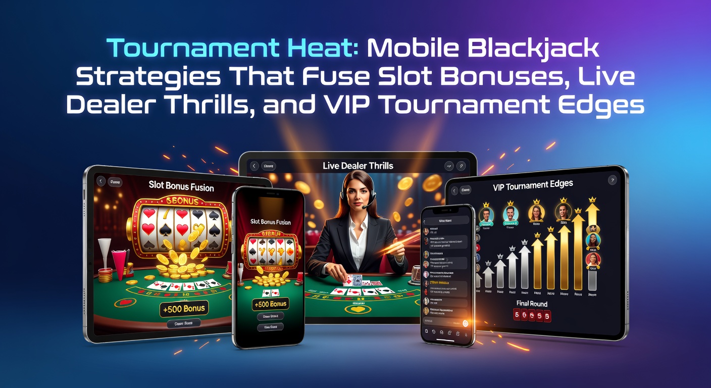 Mobile Blackjack-Turnier mit Slot-Boni und Live-Dealern auf Smartphone-Bildschirm