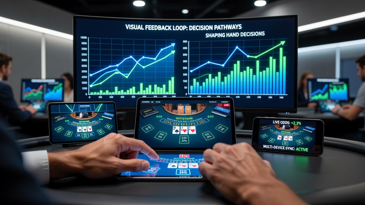 Multi-Device-Synchronisation und visuelle Hinweise bei Blackjack-Turnieren